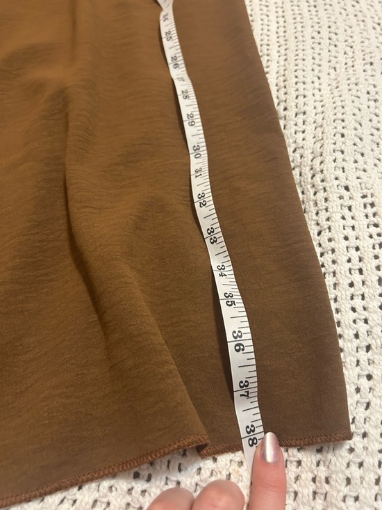 Women’s Wide-Leg Drawstring Pants in Camel Brown Size M-L - Picture 4 of 6